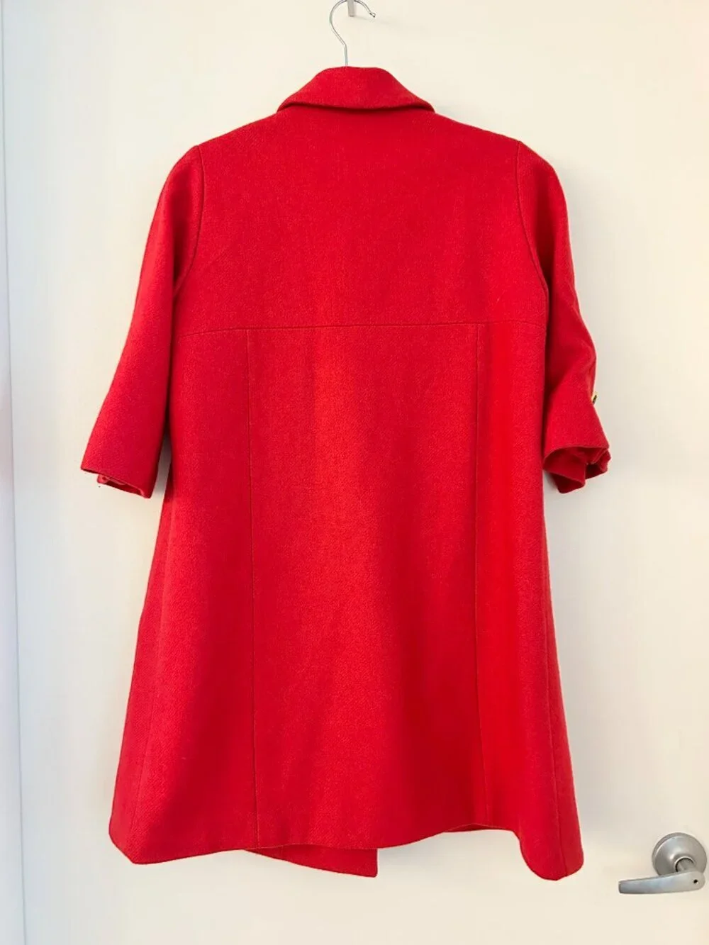 Anthropologie Third Piece Wool Double Breast Peplum Peacoat Jacket in Red Size 8